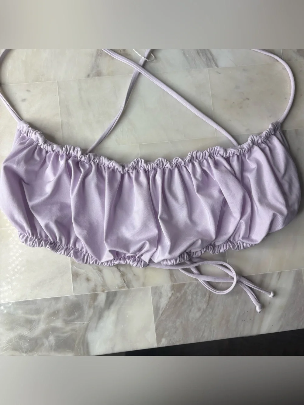 Frankies Bikinis dreamy bandeau bikini top lilac purple